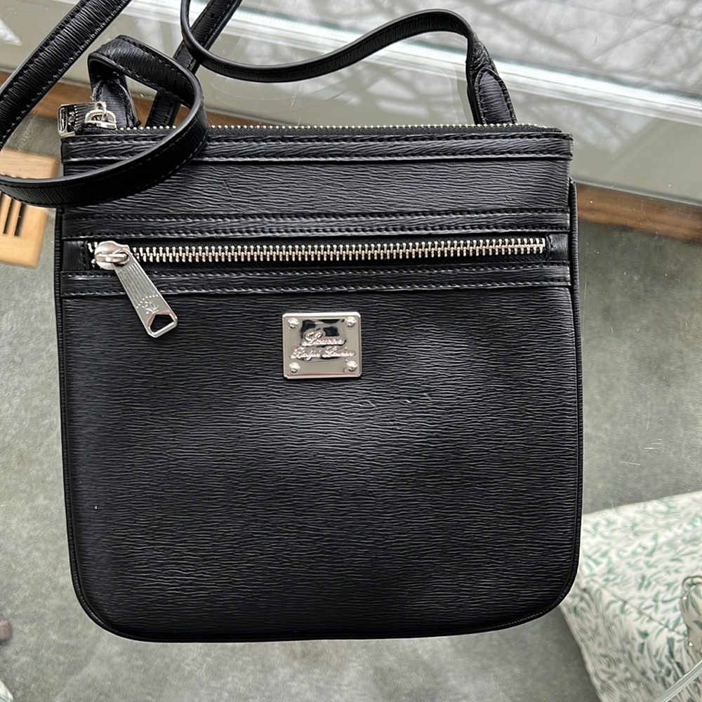 Lauren Ralph Lauren Black Leather Shoulder Bag